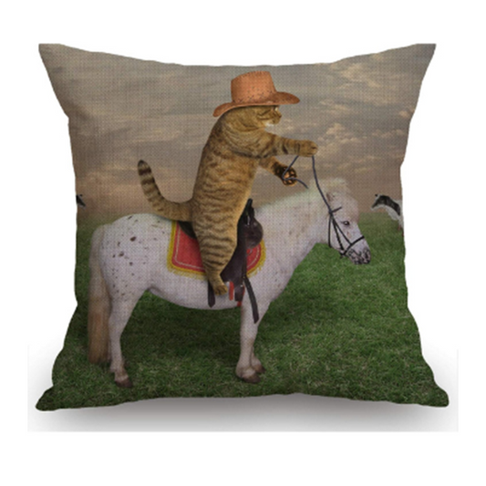 Cowboy Cat Pillow Cover