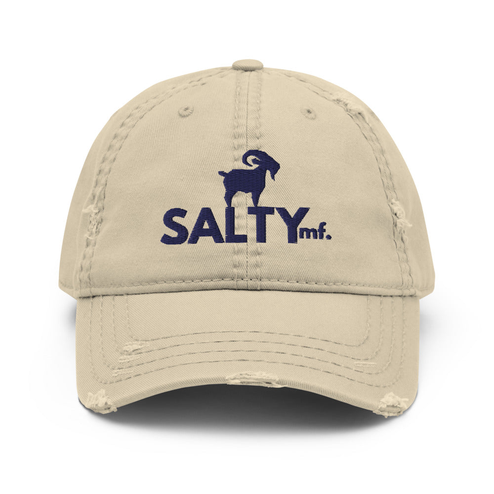 The SaltyMF Khaki/Navy Distressed Hat
