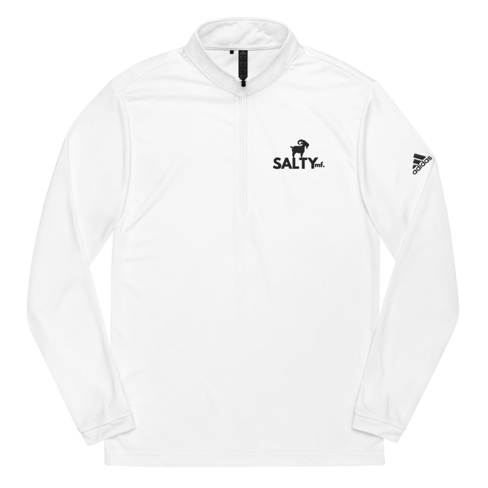 The SALTYMF GOAT Black Logo Quarter Zip Pullover