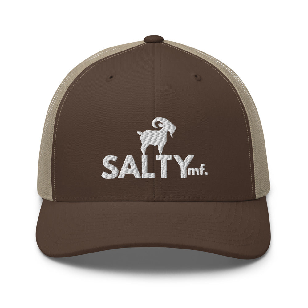 SaltyMF White Logo Trucker Cap